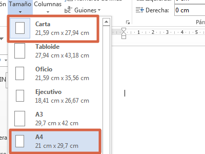 Como hacer una cuartilla en Word paso 6