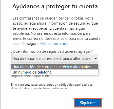 Asignando información adicional en Hotmail (Outlook)