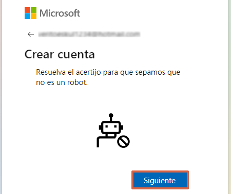 Registrarte o crear una cuenta de Hotmail (Outlook) desde la versión web. Paso 6