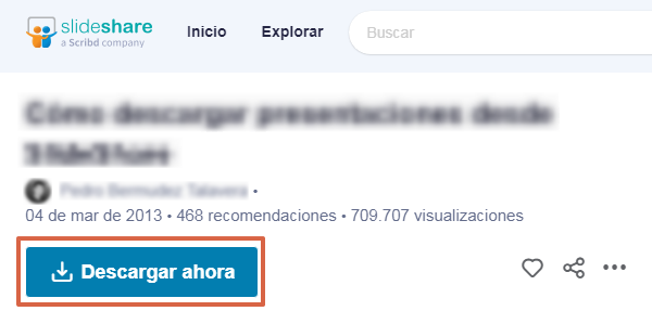 Descargar archivos directamente desde Slideshare