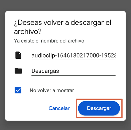 Descargar audios de Facebook Messenger desde el movil - Paso 4