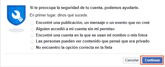 Como recuperar una cuenta de Facebook comprometida con Facebook.comhacked. Paso 2